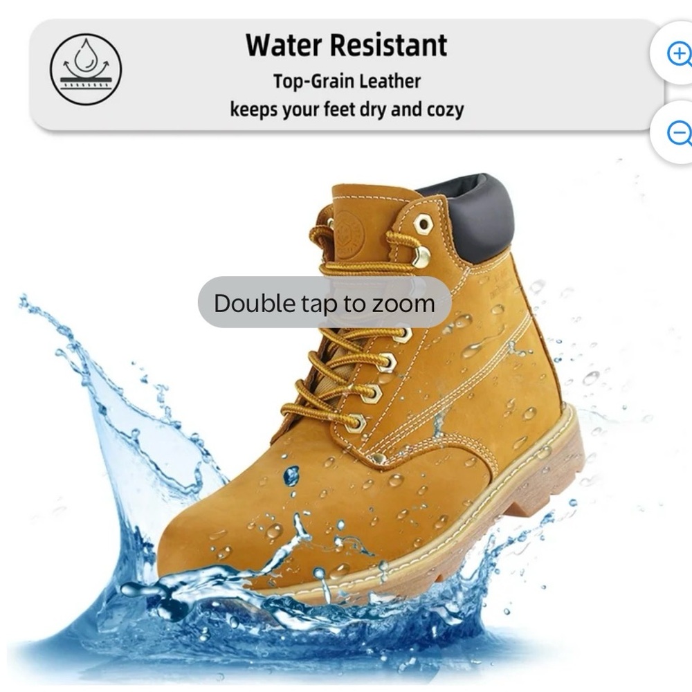 Men's Durable Tan Work Boots - Picture 3 of 5